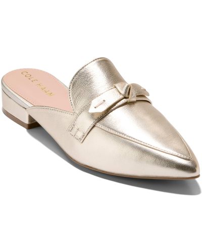 Cole Haan Piper Bow Pointed Toe Mule - Natural