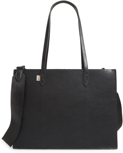 BEIS Mini Work Faux Leather Tote - Black