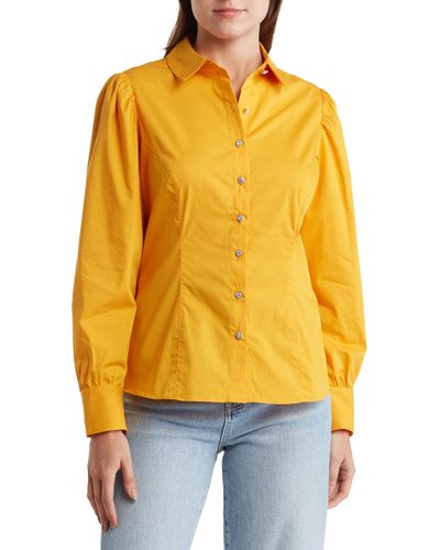 Nanette Lepore Crystal Button-up Shirt - Yellow