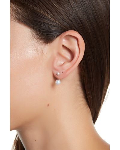Adornia Water Resistant 4-6mm Freshwater Pearl Jacket Earrings - White