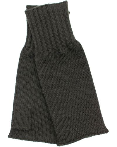 Portolano Merino Wool Fingerless Gloves - Black