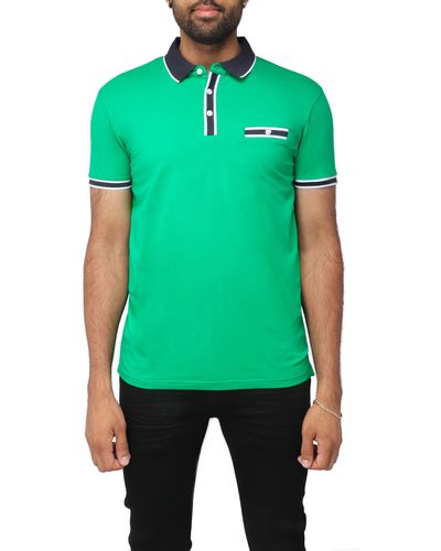 Xray Jeans Pipe Trim Short Sleeve Polo - Green