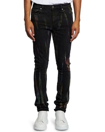 Ksubi Chitch Pink Refrakt Slim Fit Jeans - Black