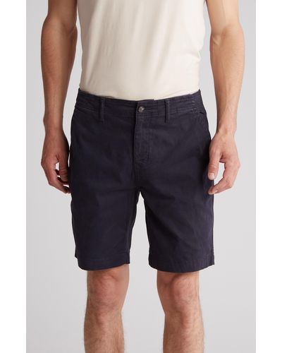 Lucky Brand Stretch Cotton Sateen Chino Shorts - Blue