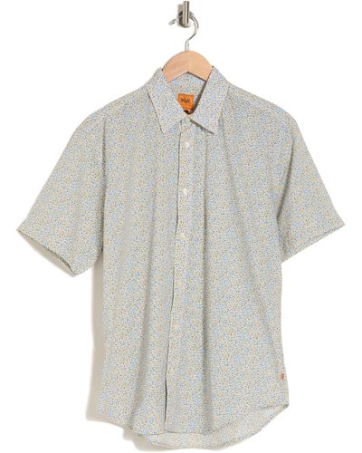 SOFT CLOTH Pagos Print Short Sleeve Shirt - Gray