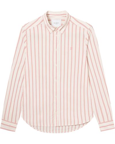 Les Deux Kristian Stripe Cotton Dress Shirt - Pink