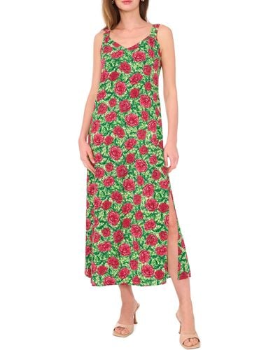 Halogen® Scrunched Strap Sleeveless Maxi Dress - Green