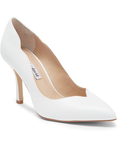 Charles David Pointed-toe Pump In White Leather At Nordstrom Rack