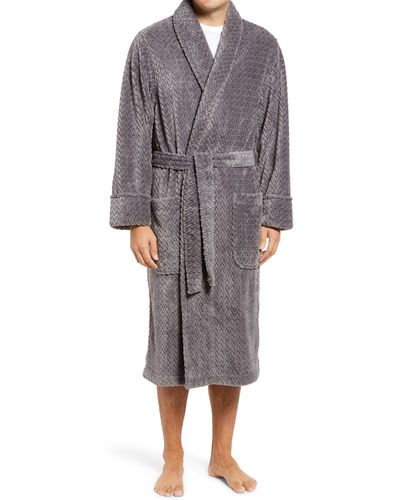 Nordstrom Plush Jacquard Robe - Gray