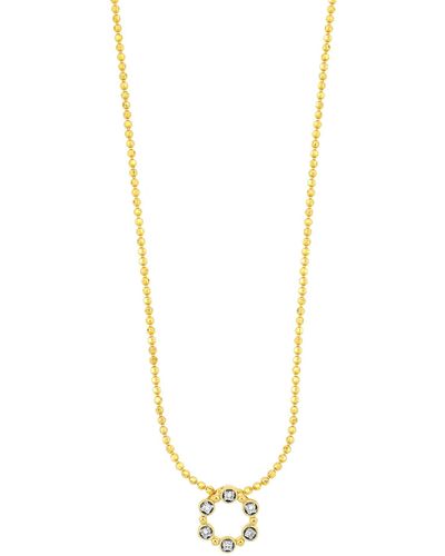 CARRIERE JEWELRY Perla 18k Gold Plated Mini Circle Diamond Pendant Necklace - Metallic