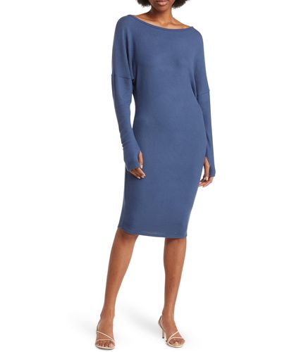 Go Couture Long Sleeve Dress - Blue