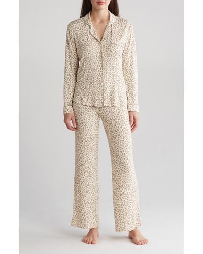 Nordstrom Tranquility Long Sleeve Shirt & Pants Two-piece Pajama Set - Natural
