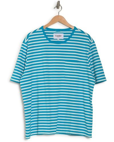 Corridor NYC Blue Stripe Organic Cotton T-shirt