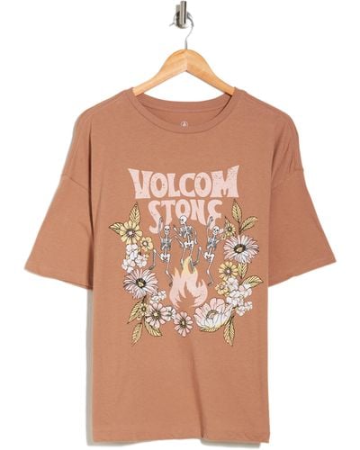 Volcom Time To Boogie Cotton Graphic T-shirt - Pink