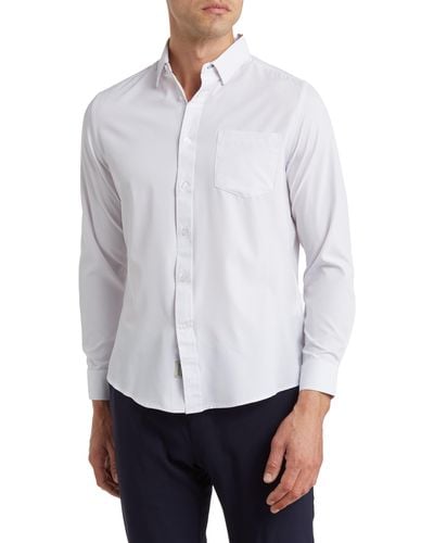 Report Collection Recycled 4-way Solid Sport Shirt - White