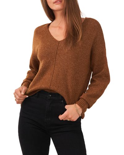 Vince Camuto Cozy Seam Sweater - Brown