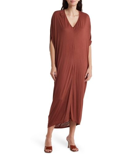 Go Couture Batwing Sleeve Maxi Dress - Red