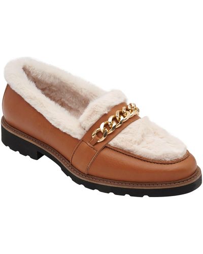 Andre Assous Phili Faux Fur Weather Resistant Loafer - Brown