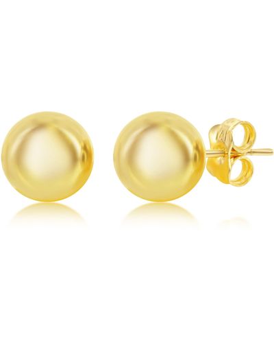 Simona 14k Yellow Gold Bead Stud Earrings
