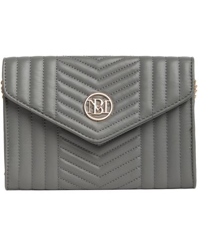 Badgley Mischka Chevron Quilted Crossbody Bag - Gray