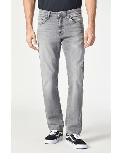 Mavi Zach Mid Rise Straight Leg Jeans - Gray