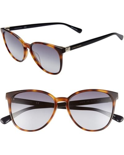 Longchamp Le Pliage 53mm Gradient Cat Eye Sunglasses - Black