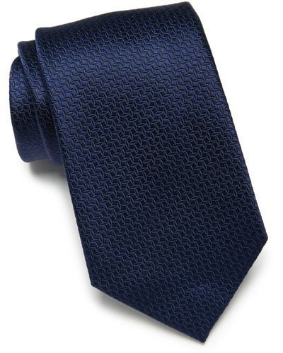 Duchamp Texture Silk Tie - Blue