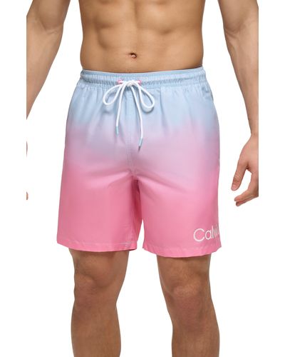 Calvin Klein Gradient Dot Swim Trunks - Pink