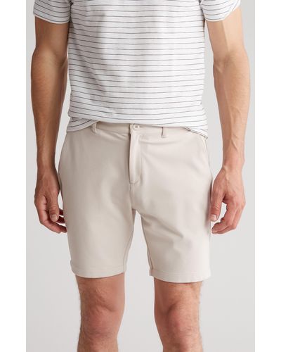 Bugatchi Flat Front Bermuda Shorts - White