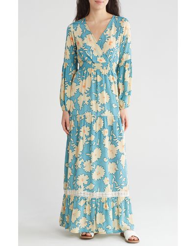 Raga Shyla Long Sleeve Maxi Dress - Blue