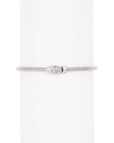 Alor 18k White Gold Stainless Steel Diamond Cable Bracelet - Gray