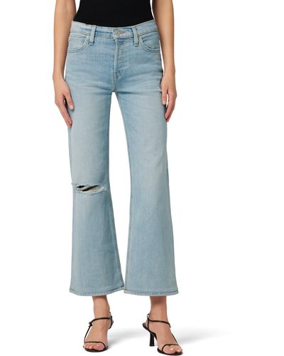Hudson Jeans Rosie Ripped Wide Leg Ankle Jeans - Blue