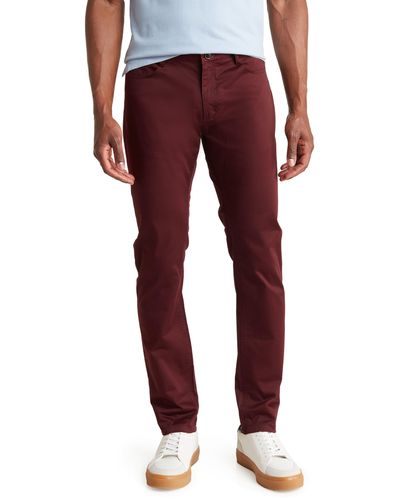 T.R. Premium Slim Fit Cotton Stretch Chino Pants - Red