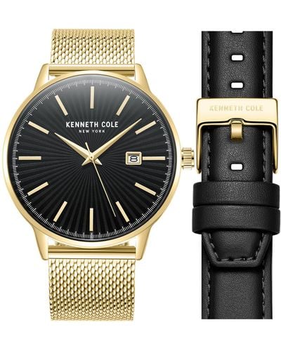 Kenneth Cole Classic Bracelet Watch Gift Set - Black