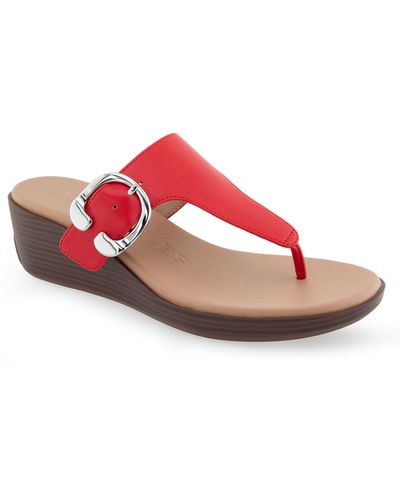 Aerosoles Izola Wedge Sandal - Red