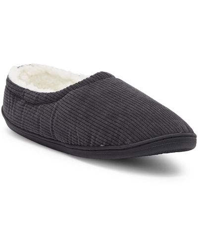 Børn Corduroy Slipper With Faux Shearling Lining - Gray