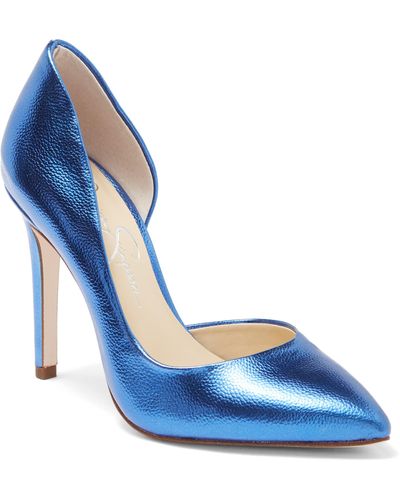 Jessica Simpson Paryn D'orsay Pump In Royal Blue Metallic Tumbled At Nordstrom Rack