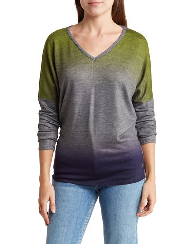 Go Couture Open V-neck Spring Sweater - Black