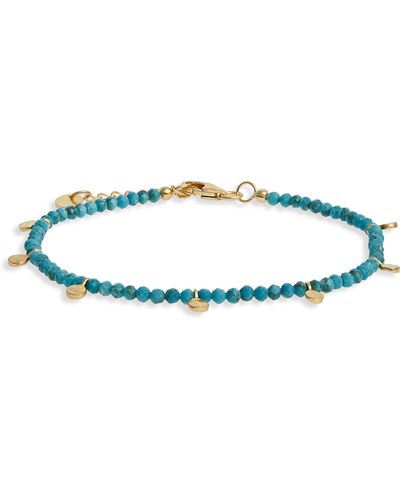 Argento Vivo Sterling Silver Turquoise Beaded Dangle Bracelet - Blue