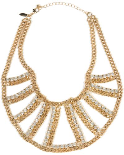 Tasha Crystal Chain Choker Necklace - Metallic
