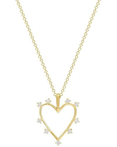 Ron Hami 14k Yellow Gold Diamond Open Heart Pendant Necklace - Metallic