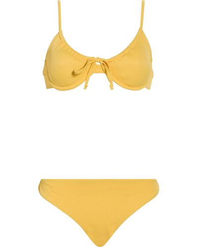 Nicole Miller Balconette Rib Two-piece Swimsuit - Yellow