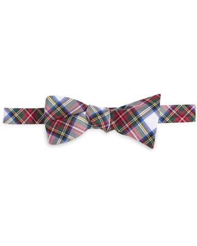 Nordstrom Plaid To Be Silk Blend Pre-tied Bow Tie - Green