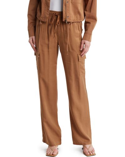 Melrose and Market Tapered Stretch Cotton Pants - Brown