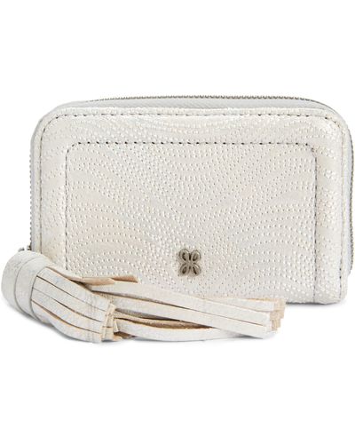 Hobo International Nila Small Tassel Zip Leather Wallet - Gray
