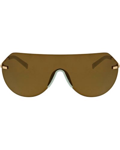 Hurley Angled Iconic Shield Sunglasses - Natural