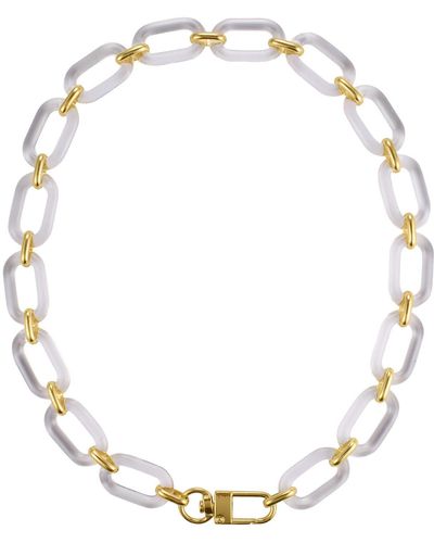 Adornia Lucite Link Necklace - Yellow