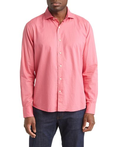 Peter Millar Crown Crafted Sojourn Garment Dye Button-up Shirt - Pink