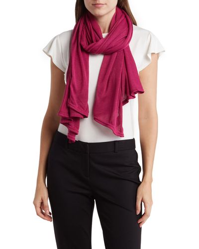 Vince Camuto Solid Knit Wrap Scarf - Red