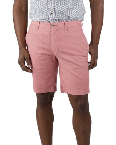 Tailor Vintage 9" Slim Stretch Linen Blend Walk Shorts - Pink
